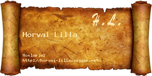 Horvai Lilla névjegykártya